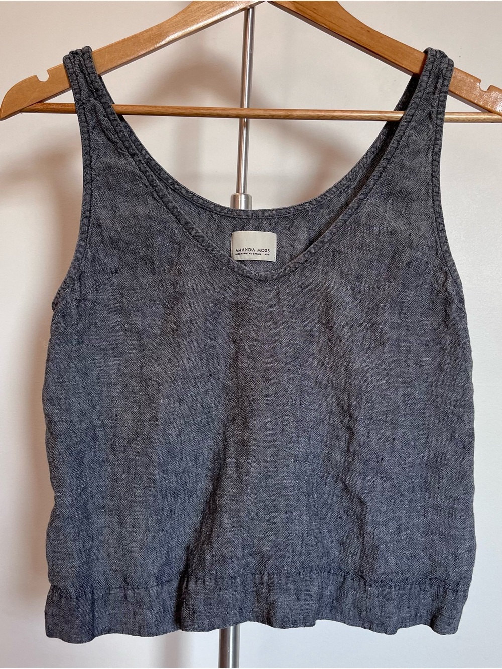 Grey Washed Linen Tank Top - Picture 2 of 8